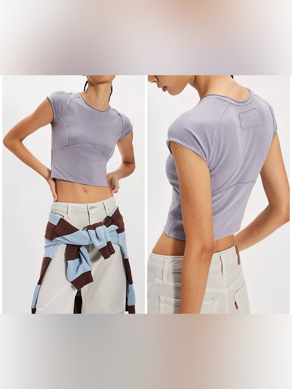 NWT Free People We The Free Protagonist Tee - light purple - medium, large, XL